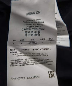 Emporio Armani Navy Blue Striped Cotton V-Neck T-Shirt L For Men -Emporio Armani sale luxury men emporio armani used clothes p476614 002