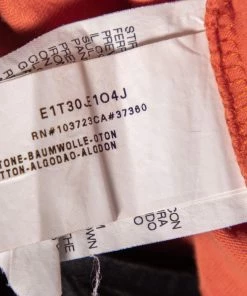 Emporio Armani Orange Logo Embroidered Cotton Crewneck T-Shirt M For Men -Emporio Armani sale luxury men emporio armani used clothes p476617 001