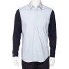 Emporio Armani Blue Checkered Cotton Contrast Sleeve Button Front Shirt L For Men -Emporio Armani sale luxury men emporio armani used clothes p476665 007