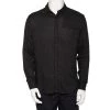 Emporio Armani Charcoal Grey Wool Overlay Detail Button Front Shirt L For Men