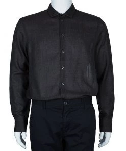 Emporio Armani Men's Grey Shirt L For Men -Emporio Armani sale luxury men emporio armani used clothes p47900 0002