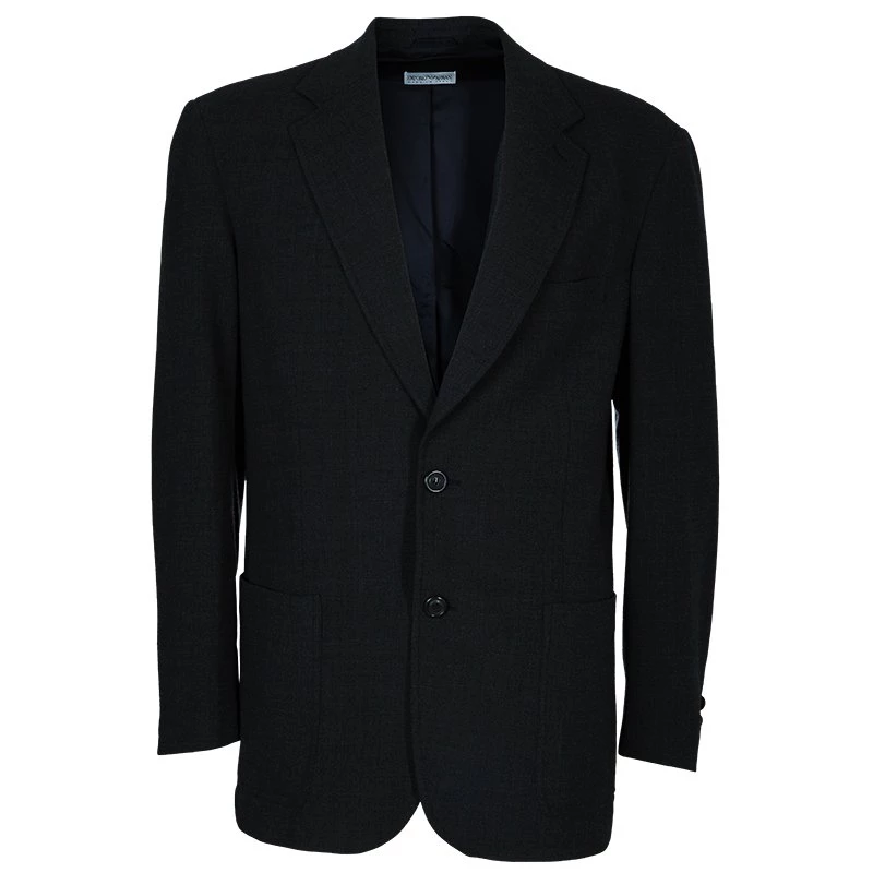 Emporio Armani Men's Grey Wool Blazer L For Men 3 Emporio Armani Men's Grey Wool Blazer L For Men