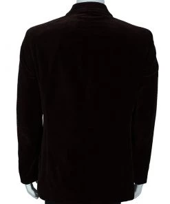 Emporio Armani Men's Brown Velvet Blazer L For Men -Emporio Armani sale luxury men emporio armani used clothes p47987 003