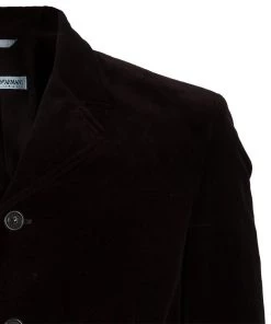 Emporio Armani Men's Brown Velvet Blazer L For Men -Emporio Armani sale luxury men emporio armani used clothes p47987 004