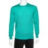 Emporio Armani Green Wool Crewneck Jumper XL For Men