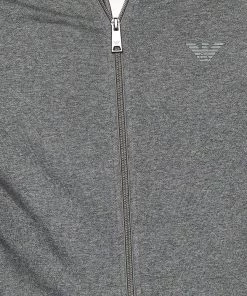 Emporio Armani Grey Cotton Knit Hooded Sweatshirt L For Men -Emporio Armani sale luxury men emporio armani used clothes p502808 002