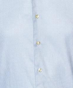 Emporio Armani Blue Cotton Button Front Shirt L For Men -Emporio Armani sale luxury men emporio armani used clothes p503083 003