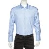 Emporio Armani Blue Cotton Button Front Shirt L For Men -Emporio Armani sale luxury men emporio armani used clothes p503083 004