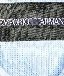 Emporio Armani Blue Cotton Button Front Shirt L For Men -Emporio Armani sale luxury men emporio armani used clothes p503083 005