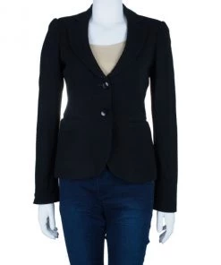 Emporio Armani Classic Single Breasted Black Blazer For Men -Emporio Armani sale luxury men emporio armani used clothes p5333 0002