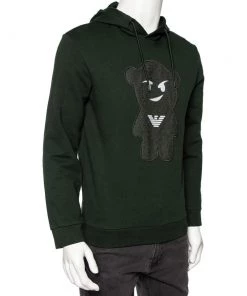 Emporio Armani Green Cotton Manga Bear Logo Embroidered Hoodie M For Men -Emporio Armani sale luxury men emporio armani used clothes p535869 003