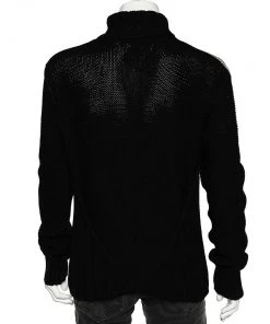 Emporio Armani Monochrome Cable Knit Turtleneck Sweater XXXL For Men -Emporio Armani sale luxury men emporio armani used clothes p541448 004