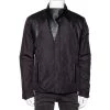 Emporio Armani Black Synthetic & Leather Inset Matt Line Jacket XXL For Men -Emporio Armani sale luxury men emporio armani used clothes p568939 001