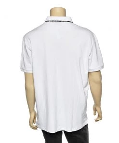 Emporio Armani White Cotton Contrast Trim Polo T-Shirt 3XL For Men -Emporio Armani sale luxury men emporio armani used clothes p571642 003