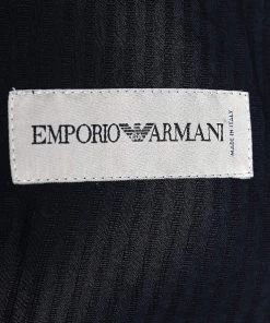 Emporio Armani Blue Striped Cotton Jacket L For Men -Emporio Armani sale luxury men emporio armani used clothes p573288 001