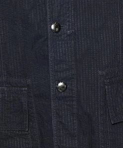 Emporio Armani Blue Striped Cotton Jacket L For Men -Emporio Armani sale luxury men emporio armani used clothes p573288 003