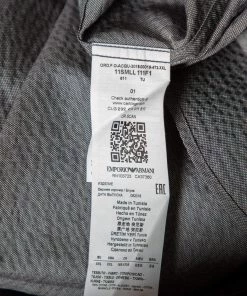 Emporio Armani Giorgio Armani Grey Crinkled Cotton Zip Front Shirt XXL For Men -Emporio Armani sale luxury men emporio armani used clothes p575535 007