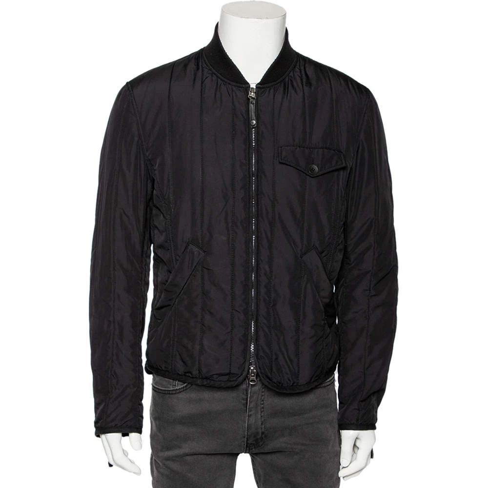 Emporio Armani Black Synthetic Zip Front Jacket L For Men 3 Emporio Armani Black Synthetic Zip Front Jacket L For Men