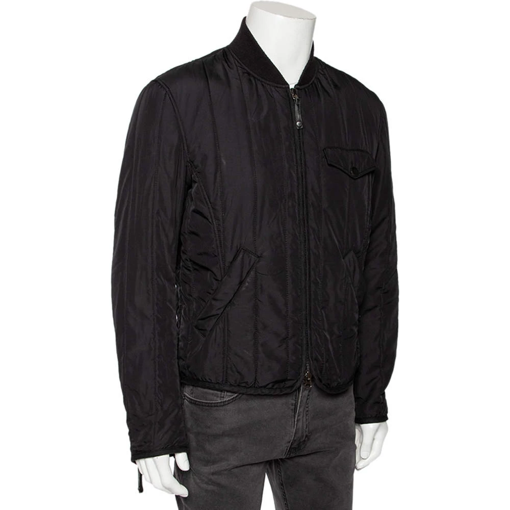 Emporio Armani Black Synthetic Zip Front Jacket L For Men 4 Emporio Armani Black Synthetic Zip Front Jacket L For Men - Image 2