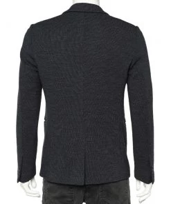 Emporio Armani Navy Blue Wool Knit Johnny Line Blazer M For Men -Emporio Armani sale luxury men emporio armani used clothes p597901 001