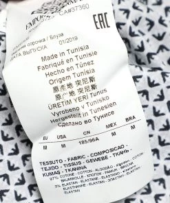 Emporio Armani Blue Logo Printed Cotton Slim Fit Shirt M For Men -Emporio Armani sale luxury men emporio armani used clothes p597907 006