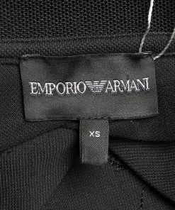 Emporio Armani Black Logo Embroidered Cotton Pique Polo T-Shirt XS For Men -Emporio Armani sale luxury men emporio armani used clothes p613378 001