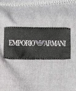 Emporio Armani Grey Cotton Button Front Shirt M For Men -Emporio Armani sale luxury men emporio armani used clothes p613415 001