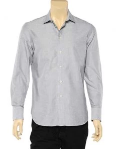 Emporio Armani Grey Cotton Button Front Shirt M For Men