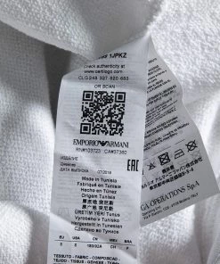 Emporio Armani White Printed Cotton Crewneck Sweatshirt S For Men -Emporio Armani sale luxury men emporio armani used clothes p614283 001