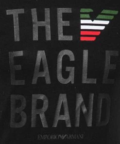 Emporio Armani Black Cotton Printed Crew Neck T-Shirt S For Men -Emporio Armani sale luxury men emporio armani used clothes p620334 007