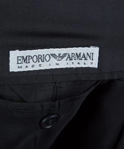 Emporio Armani Black Fleece Wool Blazer M For Men -Emporio Armani sale luxury men emporio armani used clothes p62323 009