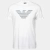 Emporio Armani White Cotton Logo Printed Short Sleeve T-Shirt L For Men