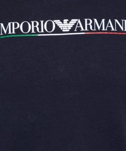 Emporio Armani Navy Blue Cotton Logo Printed Short Sleeve T-Shirt L For Men -Emporio Armani sale luxury men emporio armani used clothes p629668 007
