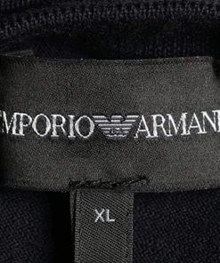 Emporio Armani Dark Blue Knit Crew Neck Jumper XL For Men -Emporio Armani sale luxury men emporio armani used clothes p630092 002