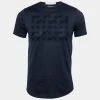 Emporio Armani Navy Blue Flocked Logo Cotton Short Sleeve T-Shirt M For Men -Emporio Armani sale luxury men emporio armani used clothes p632693 001
