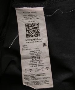 Emporio Armani Black Logo Printed Cotton Short Sleeve T-Shirt M For Men -Emporio Armani sale luxury men emporio armani used clothes p632705 003