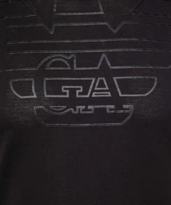 Emporio Armani Black Logo Printed Cotton Short Sleeve T-Shirt M For Men -Emporio Armani sale luxury men emporio armani used clothes p632705 007