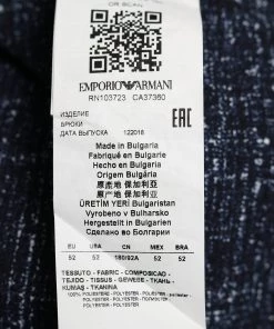 Emporio Armani Blue Printed Crinkled Jogger Pants L For Men -Emporio Armani sale luxury men emporio armani used clothes p633716 006