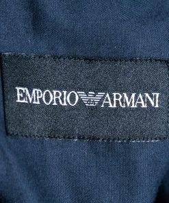 Emporio Armani Navy Blue Cotton Long Sleeve Shirt XXL For Men -Emporio Armani sale luxury men emporio armani used clothes p666493 004