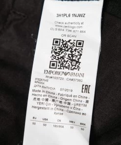 Emporio Armani Black Wool Drawstring Pants L For Men -Emporio Armani sale luxury men emporio armani used clothes p674752 004