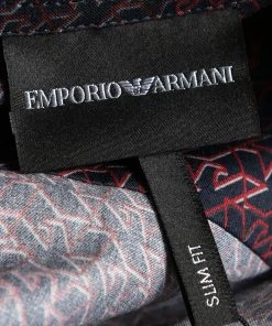 Emporio Armani Navy Blue & Red Logo Print Button Front Shirt S For Men 12 Emporio Armani Navy Blue & Red Logo Print Button Front Shirt S For Men -Emporio Armani sale luxury men emporio armani used clothes p688667 005
