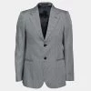 Emporio Armani Black Monochrome Textured Crepe Josh Line Blazer M For Men