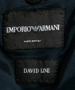 Emporio Armani Navy Blue Cotton David Line Single Button Blazer L For Men -Emporio Armani sale luxury men emporio armani used clothes p690166 005