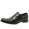 Emporio Armani Black Leather Brogue Slip-On Shoes Size 42.5 For Men -Emporio Armani sale luxury men emporio armani used shoes p51487 001