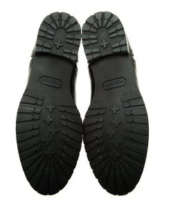 Emporio Armani Black Leather Brogue Slip-On Shoes Size 42.5 For Men -Emporio Armani sale luxury men emporio armani used shoes p51487 007