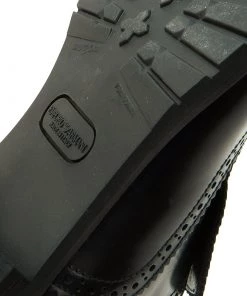 Emporio Armani Black Leather Brogue Slip-On Shoes Size 42.5 For Men -Emporio Armani sale luxury men emporio armani used shoes p51487 011