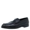Emporio Armani Black Studded Leather Penny Loafers Size 44 For Men -Emporio Armani sale luxury men emporio armani used shoes p60933 001