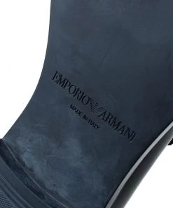 Emporio Armani Black Studded Leather Penny Loafers Size 44 For Men -Emporio Armani sale luxury men emporio armani used shoes p60933 011