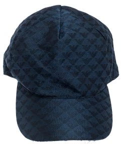 Emporio Armani Electric Blue Monogram Logo Embroidered Baseball Cap S For Men -Emporio Armani sale luxury men emporio armani used travel p241974 002