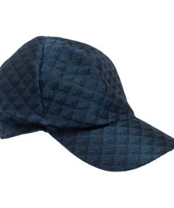 Emporio Armani Electric Blue Monogram Logo Embroidered Baseball Cap S For Men